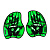 Arena  лопатки для рук Vortex (M, green)