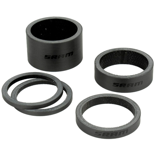 Sram  кольца проставочные - UD Carbon Black Logo - (2.5mm x2, 5mm x1, 10mm x1, 20mm x1)