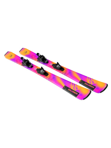 Salomon  лыжи горные L Lux Jr M + L L6 Gw black-silver met. J2 70 / C5 Gw black-silver met. J2 75 фото 2