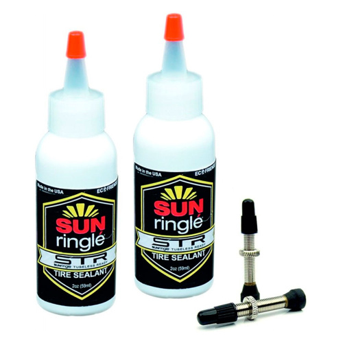 SUNringle  комплект нипелей+жидкость STR Tubeless 2 Valve/2 Sealant Bottle Kit