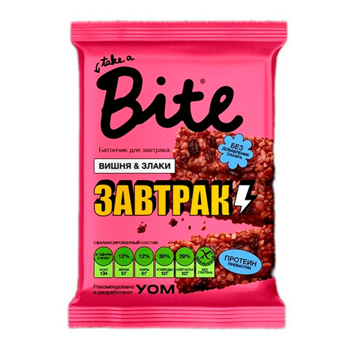 Bite  батончик злаково-арахисовый "Вишня"