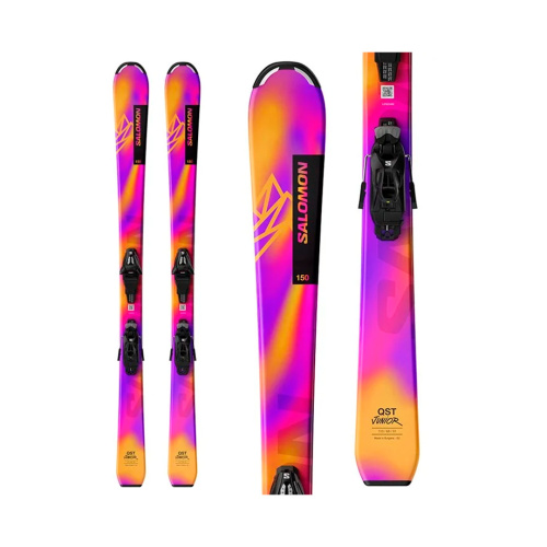 Salomon  лыжи горные L Lux Jr S Rhd + L C5 Gw black silver met J75 фото 5