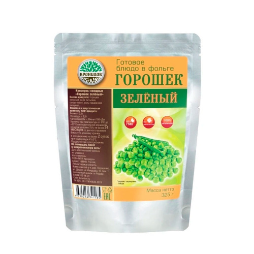 Кронидов  туристическая еда зеленый горошек, 325 г