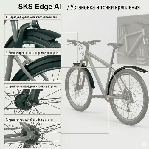 SKS  комплект крыльев Edge Al 56 - Full Aluminium фото 2