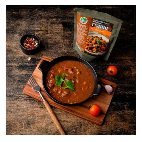 Кронидов туристическая еда гуляш из говядины, 250 гр. фото 2 Кронидов туристическая еда гуляш из говядины, 250 гр. фото 2