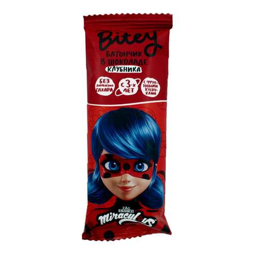 Bite  батончик Lady Bug Клубника в шоколаде